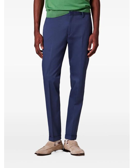 Paul Smith Blue Zip-Fly Cuffed Trousers for men