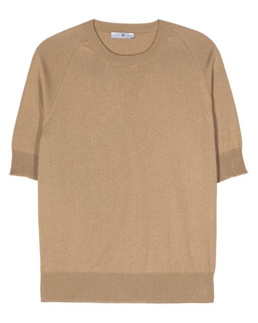 PT Torino Natural Cotton-blend Ribbed T-shirt for men