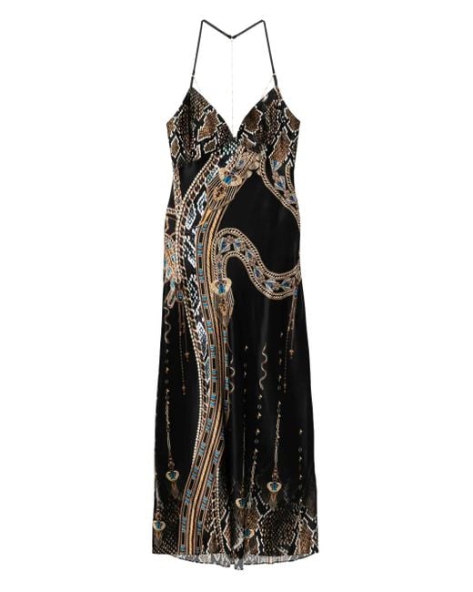 Slip dress con detalle de cadena Camilla de color Black