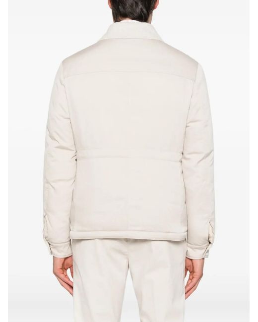 Eleventy White Corduroy-Collar Field Jacket for men