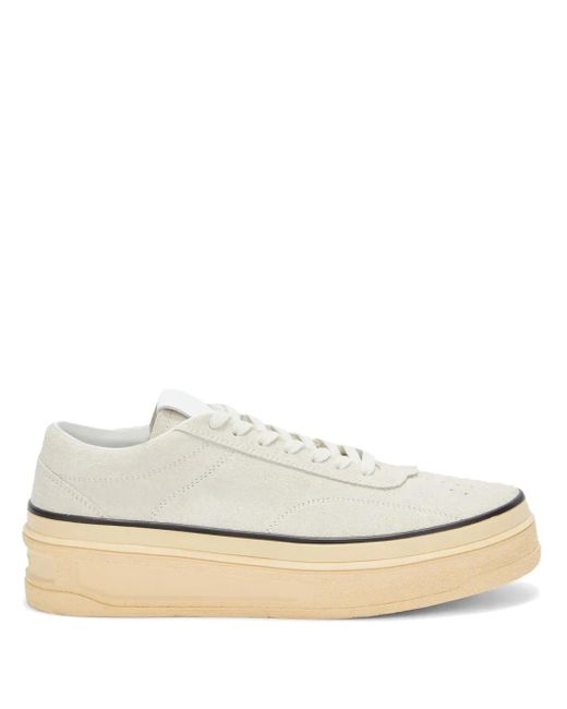 メンズ Jil Sander ローカット レザースニーカー White