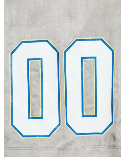 Off-White c/o Virgil Abloh Blue Dyed Vi Sat 00 Logo-Patch Loose Shorts