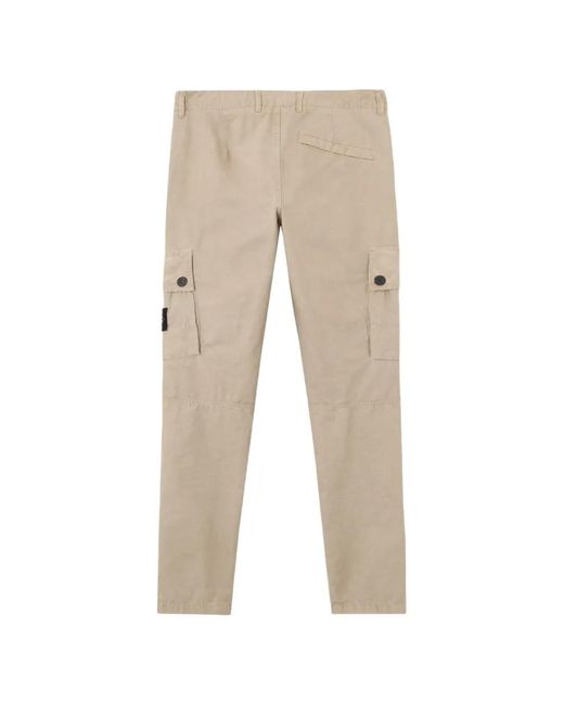 Stone Island Natural Pocket Cargo Trousers for men