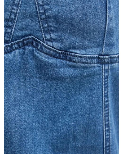 Desigual Blue Asymmetric Ruffled Denim Midi Dress