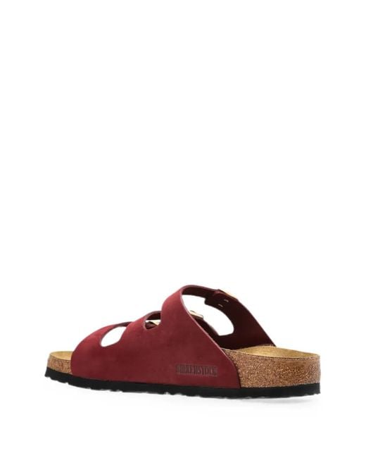Birkenstock Red Florida Fresh Leather Sandals
