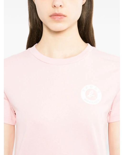 SPORT b. by agnès b. Pink Logo-Print Round Neck T-Shirt