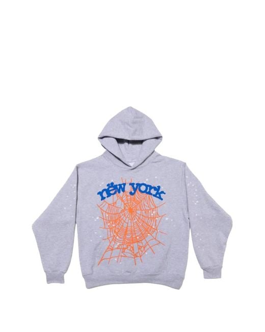 Sp5der White Og Web V2 Graphic-Print Hoodie for men