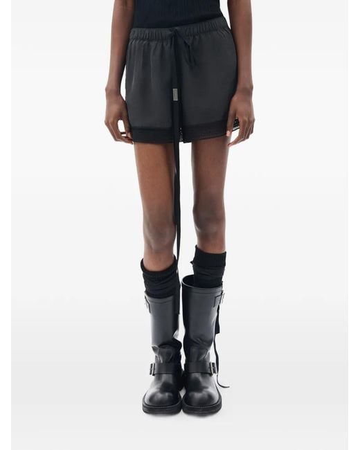 Ann Demeulemeester Black Ante Boxer Lace-Border Shorts
