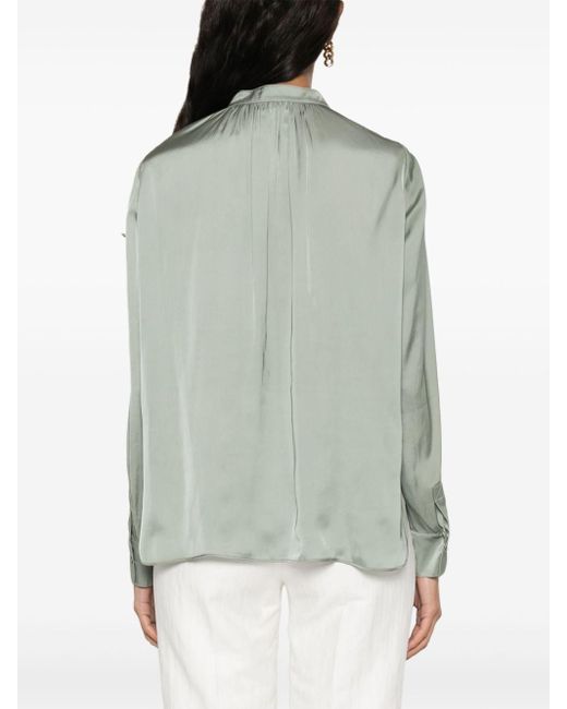 Zadig & Voltaire Green Tink Satin-Bluse