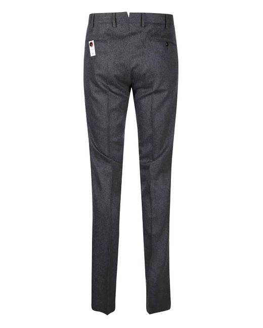PT Torino Gray Metallic-Finish Wool Pants for men