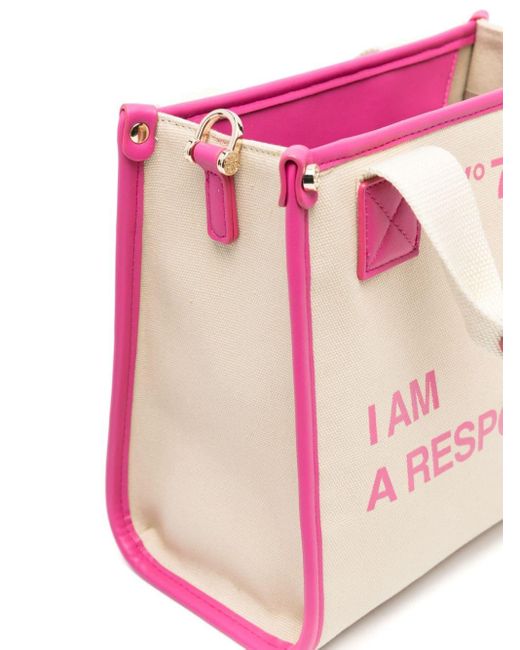 V73 Pink Responsability Bis Handtasche aus Canvas