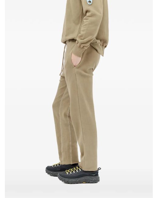 Space Available Natural Artisan Topstitching Elasticated Trousers