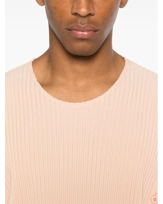 Homme Plissé Issey Miyake Pink T-Shirt À Effet Plissé for men