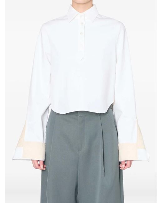 Kolor White Contrast-Cuffs Shirt