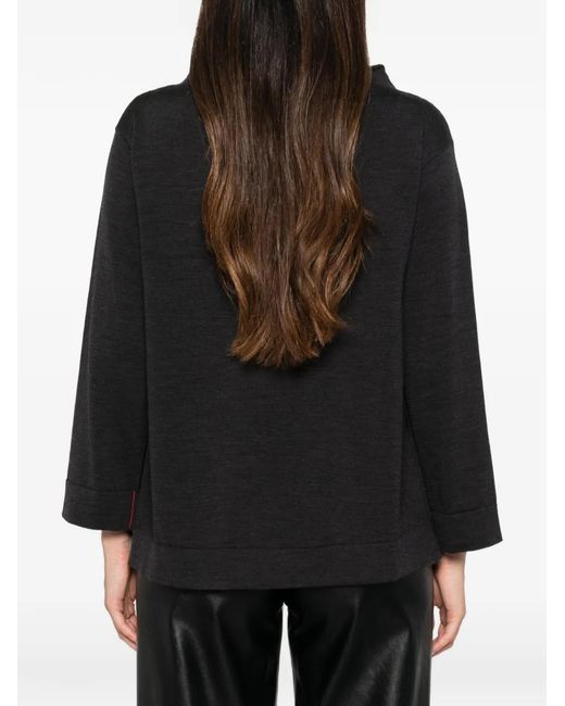 Liviana Conti Black Boat-Neck Sweater