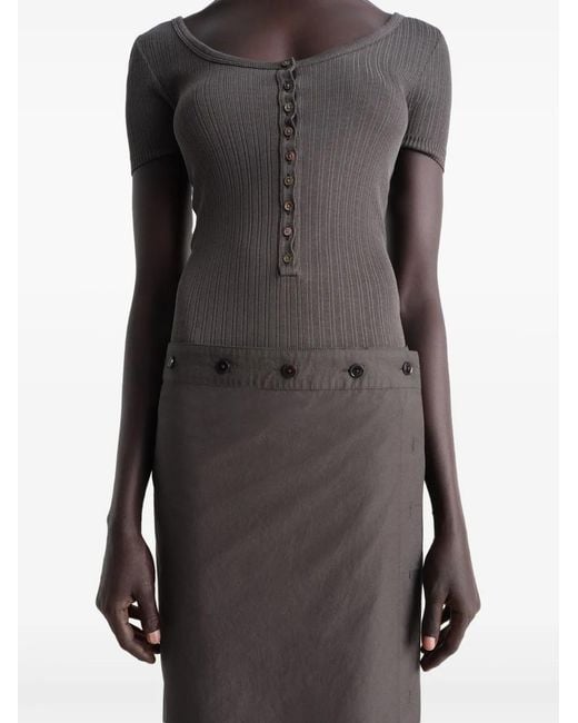 Lemaire Gray Buttoned Skirt