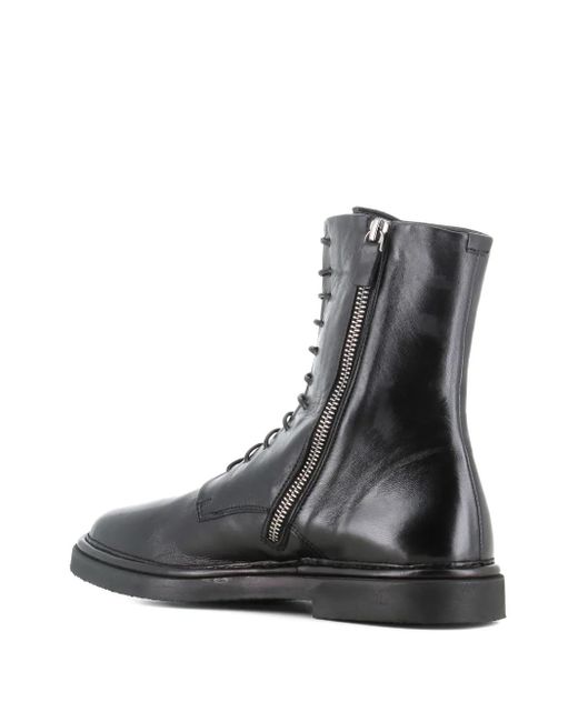 Alexander Hotto Black Lace-Up Zip Boots