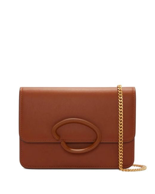 Oscar de la Renta レザー ショルダーバッグ Brown