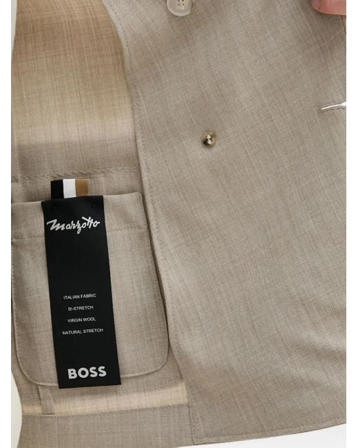 Boss White Double-Breasted Blazer for men