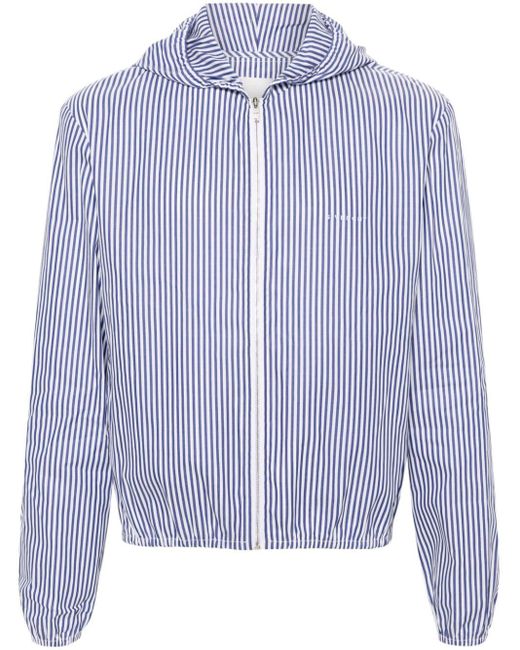 Givenchy Blue Striped Hooded Cotton Jacket for men