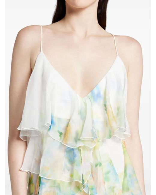 Vestido midi con detalle de volantes Aje. de color Blue