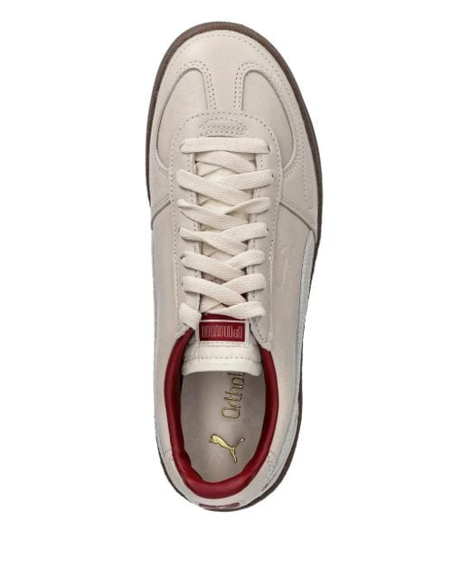 PUMA White Super Tea Leather Panelled Sneakers for men