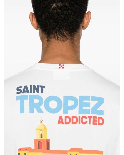 Mc2 Saint Barth T-Shirt mit Saint Tropez-Print in White für Herren