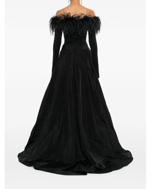 Naeem Khan Black Overskirt Silk Trousers