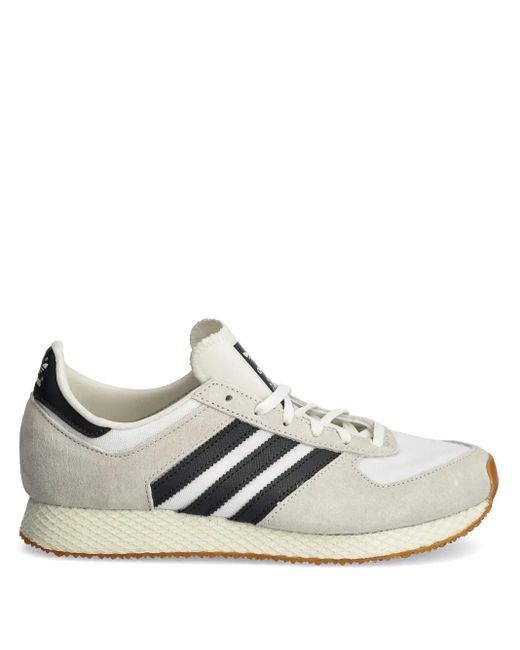 Adidas White Panelled Lace-Up Branded Sneakers