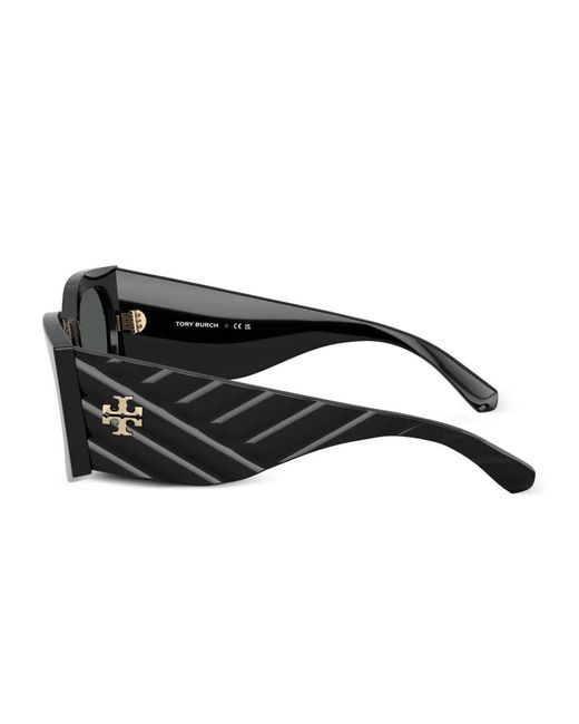 Tory Burch Black Oval Sunglasses