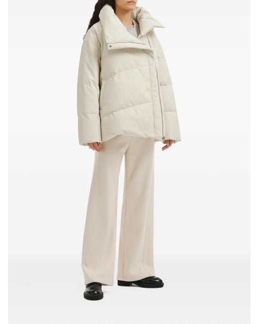 B+ AB White Quilted Funnel-Neck Jacket