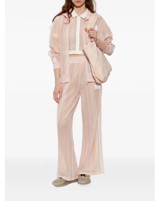 Adidas Pink Striped Mesh Jacket