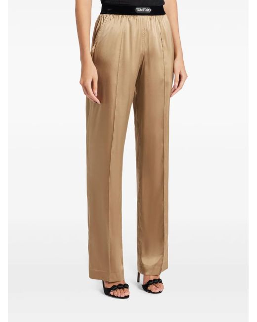 Tom Ford Natural Satin Silk Pajama Pants