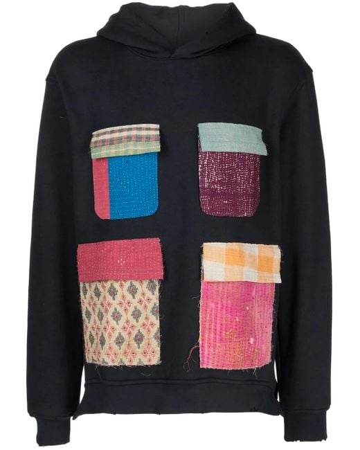 Sudadera Con Capucha Y Diseño Patchwork Alchemist de hombre de color Black