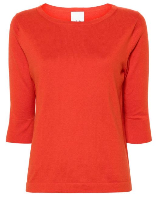 Allude Red Fine-knit Jumper
