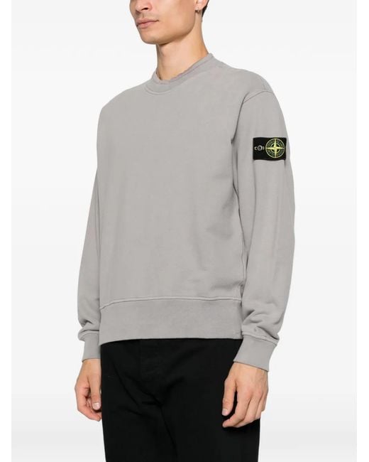 Stone Island Gray Logo-Patch Sweater for men