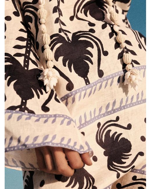 Johanna Ortiz White Wild Savannah Printed Midi Dress