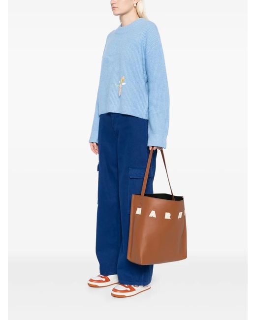 Marni Brown Chic Hobo Handbag