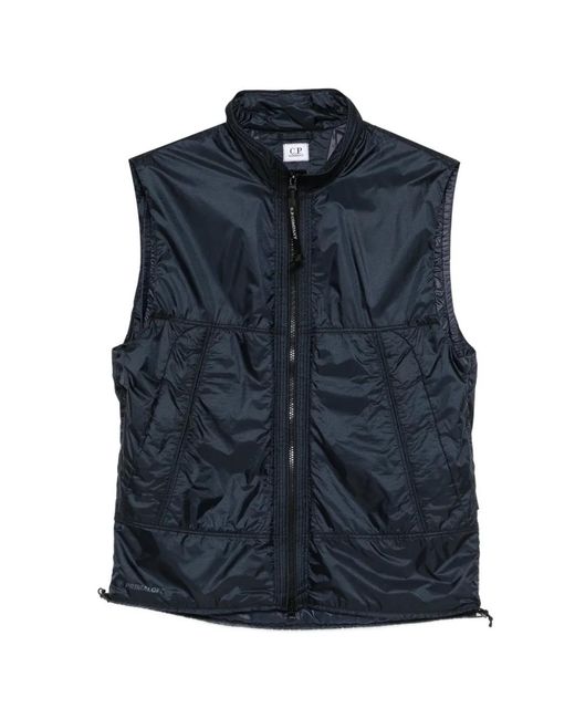 C P Company Blue Zip-Up Sleeveless Gilet for men