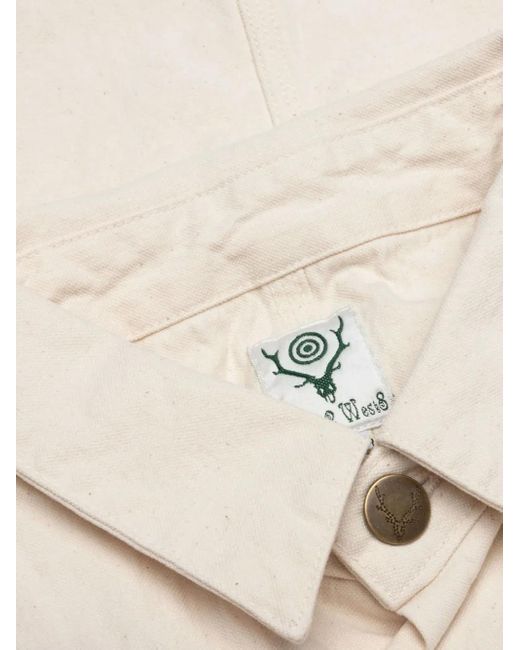 South2 West8 Natural Patch-Pocket Shirt Jacket for men