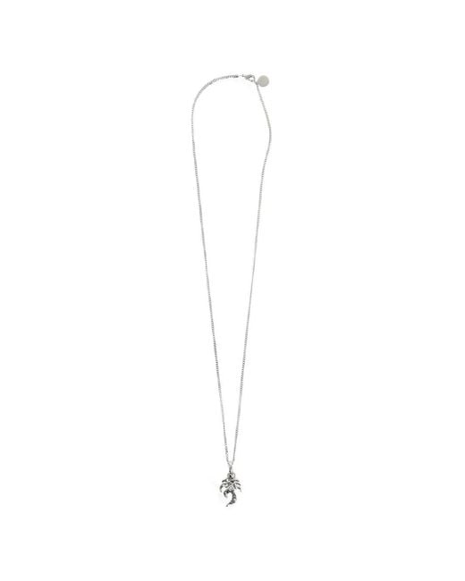 Palm Angels White Logo-Detail Necklace for men