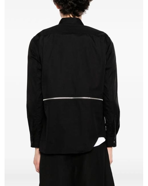 COMME DES GARÇON BLACK Black Zip-Detail Cotton Shirt