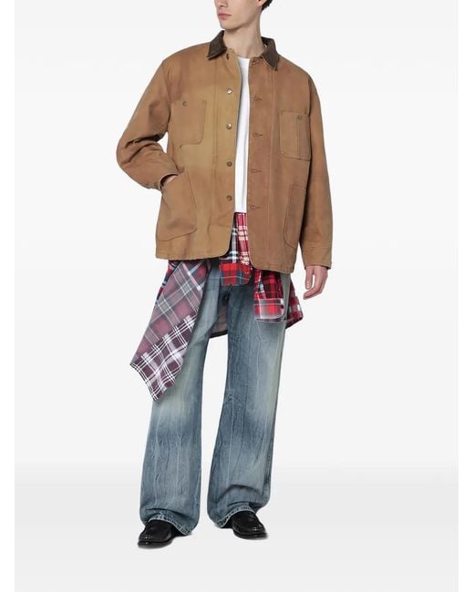 Needles Brown Patch-Pocket Shirt Jacket for men