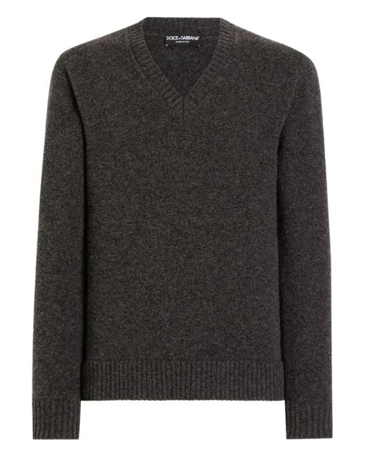 Pull En Laine À Col V Dolce & Gabbana pour homme en coloris Black
