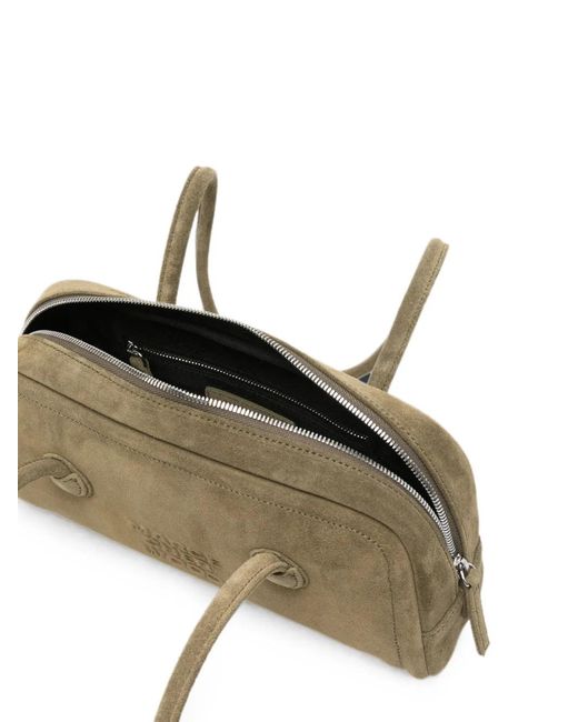 MARGE SHERWOOD Green Soft Boston Ew Suede Shoulder Bag