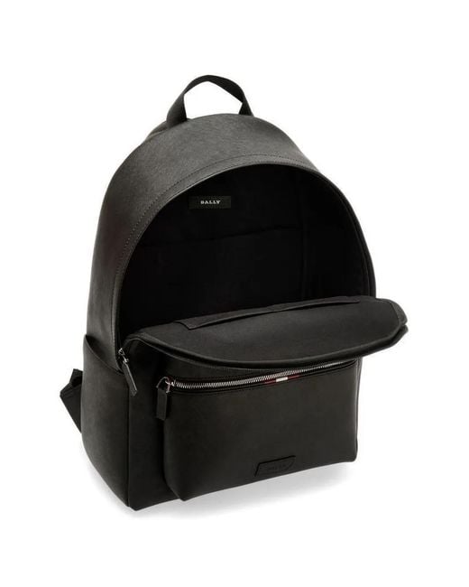 Bally Black Zipped Leather Backpack for men