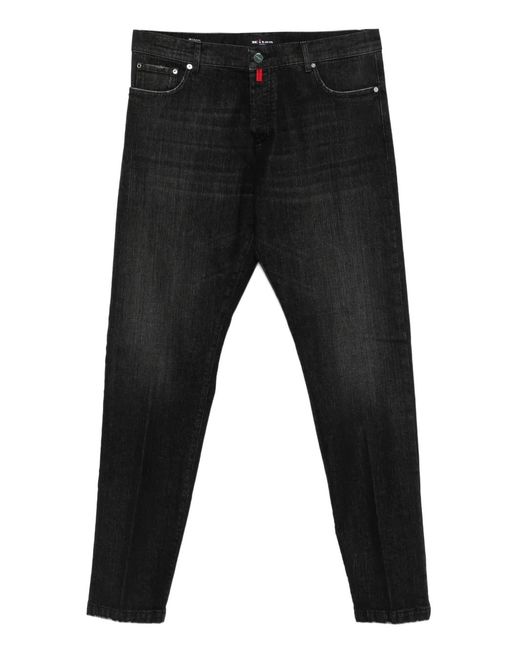 Kiton Black Faded Jeans for men