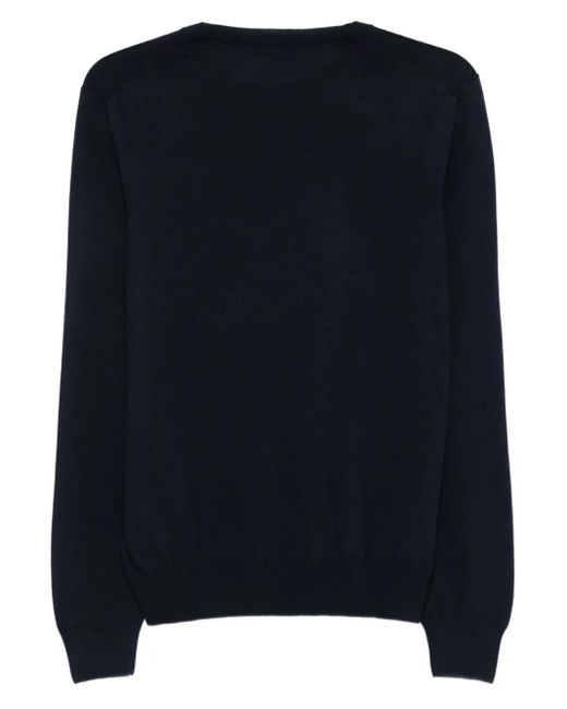 Fay Blue Round-Neck Wool Sweater for men