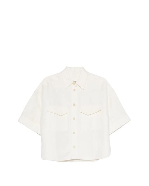 Closed White Linen Blend Shirt