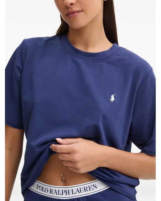 Polo Ralph Lauren Blue Logo-Embroidered T-Shirt